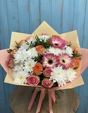 Букет цветов из:  Розы, Герберы и Хризантемы в Иваново