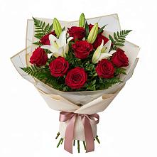 Букет цветов из:  Лилии и Розы в Иваново