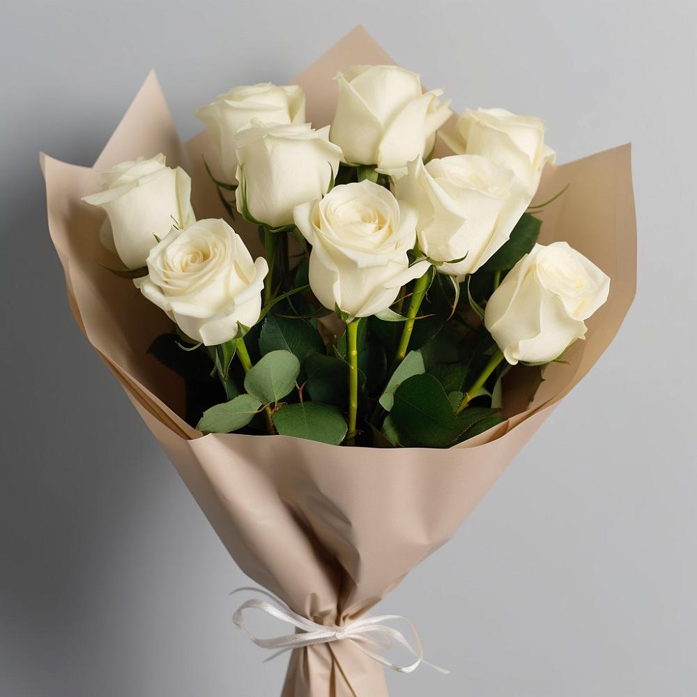 Букет 9 Белых роз Эдлесс Лав в Иваново