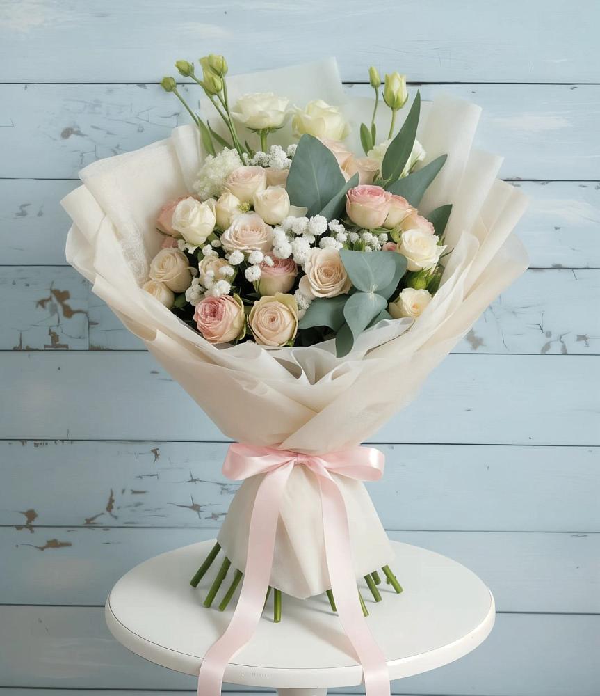 Букет цветов из: Розы и Лизиантусы в Иваново