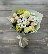 Букет цветов из:  Альстромерии, Розы и Хризантемы в Иваново